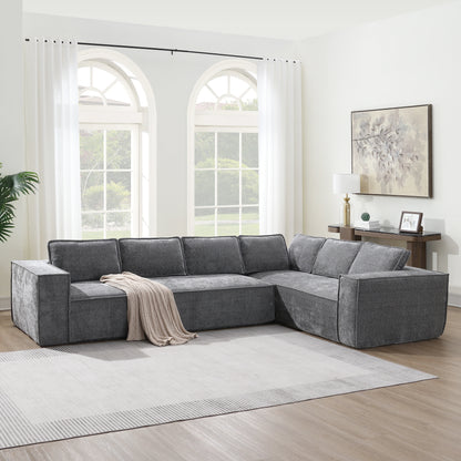 Minimalist Style Modular Sectional Sofa, seats 6 Wrinkle-resistant
