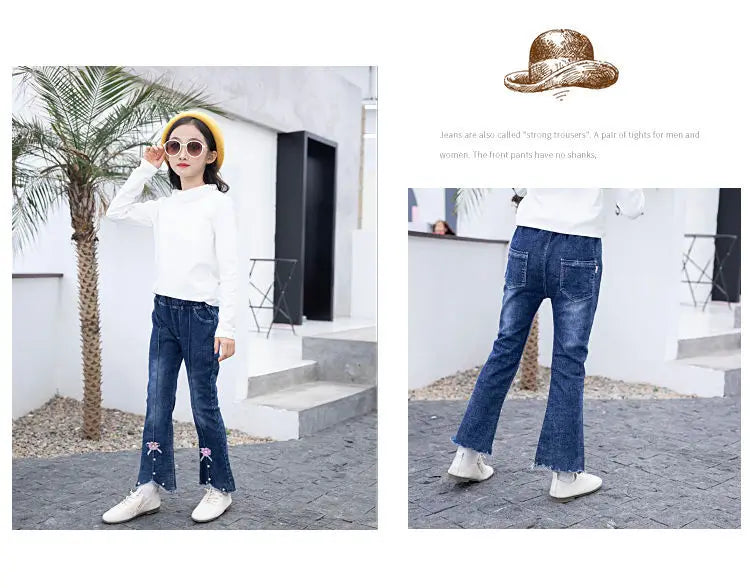 Autumn Kids Baby Girls Cowboy Pants Baby Girls Jeans Casual Girls Jeans