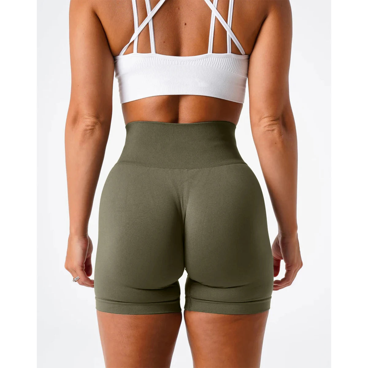 Spandex Solid Seamless Shorts Women  Workout Tights Fitness Yoga Pants