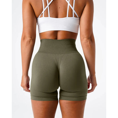Spandex Solid Seamless Shorts Women  Workout Tights Fitness Yoga Pants