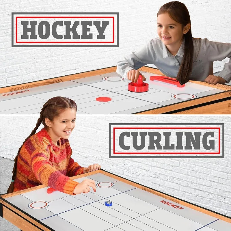 4 in 1 Multi Game Table, 4’x2’ Folding Portable, Ping Pong, Air Hockey, Pool ,Shuffleboard