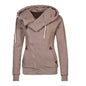 Popular Women's Clothing American Sports Cardigan Side Zipper Hooded Sweatshirt Jacket