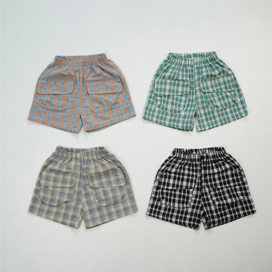 Toddler Shorts Baby Boy Plaid Shorts Girl Shorts