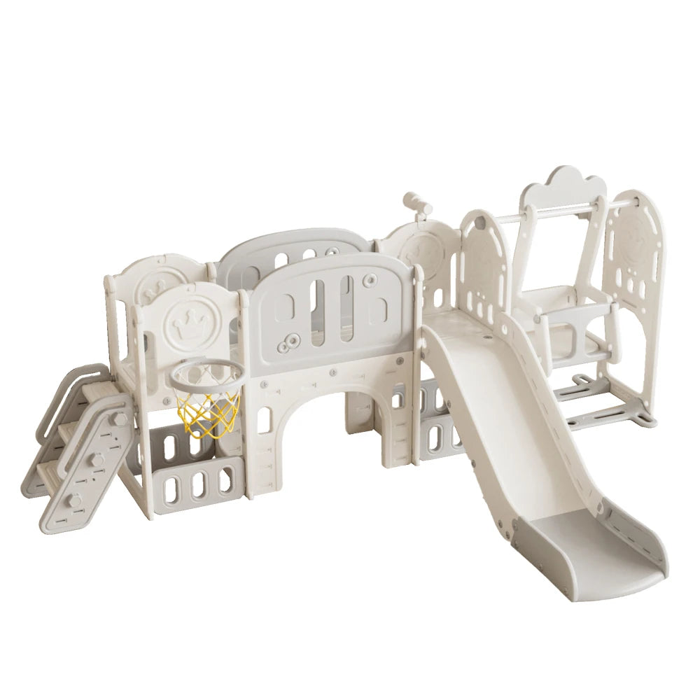 Kids Slide for Toddlers Age 1-4, 11in 1 Baby Slide Outdoor Indoor Playground with Basketball Hoop