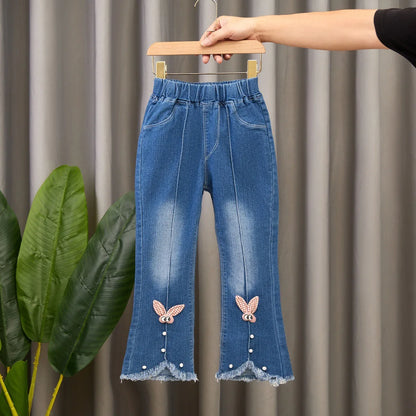 Autumn Kids Baby Girls Cowboy Pants Baby Girls Jeans Casual Girls Jeans