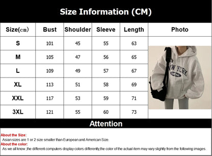 Letter Printed Hooded Sweatshirts Women Oversized Loose fit