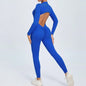 Yoga Zipper Jumpsuits Beauty Long-Sleeved One-Piece Gym Tracksuits