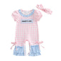 Adorable Toddler Sleeveless Romper with Matching Bow Headband Set