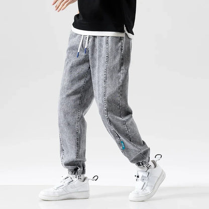 Spring Summer Black Blue Baggy Jeans Men Streetwear Denim Joggers Casual Jean Trousers