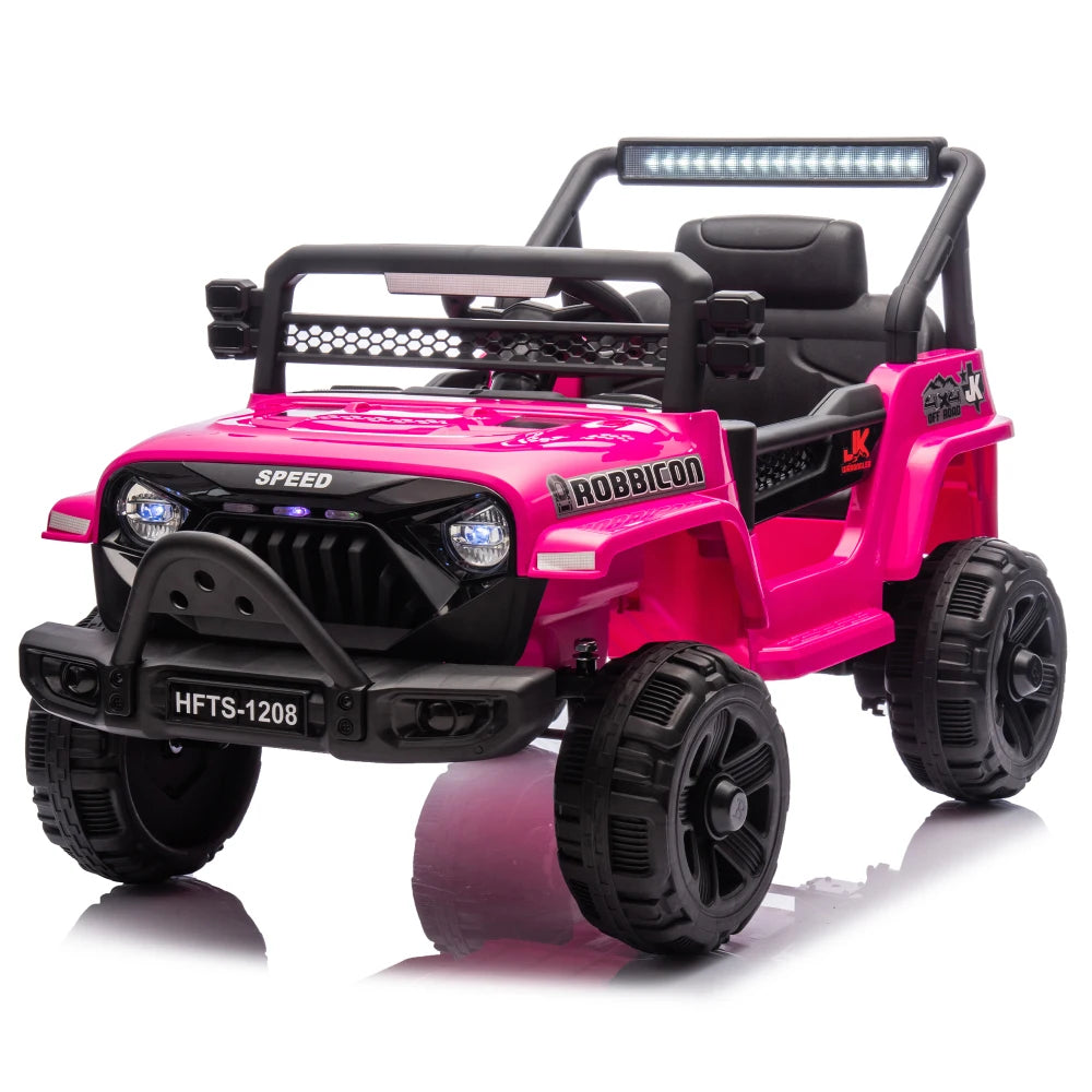 12V Kids Ride On Electric Truck Car W/Parents Control,2WD,Four-wheel suspension,Early education function,Adjustable volume