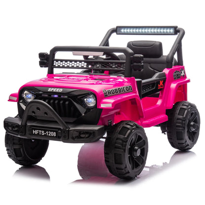 12V Kids Ride On Electric Truck Car W/Parents Control,2WD,Four-wheel suspension,Early education function,Adjustable volume