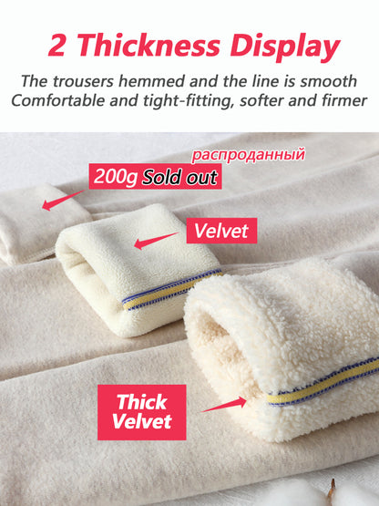Women's Warm Leggings Soft with Fleece Thermal Pants Gray High Waist Leggings Skinny Thick Velvet Winter Leggings