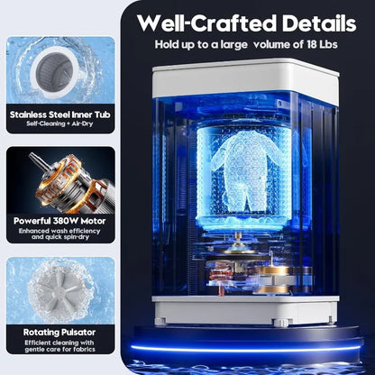 Portable Washer and Dryer Combo Set, Fully Automatic Washing Machine,  Portable Dryer, Compact Washer