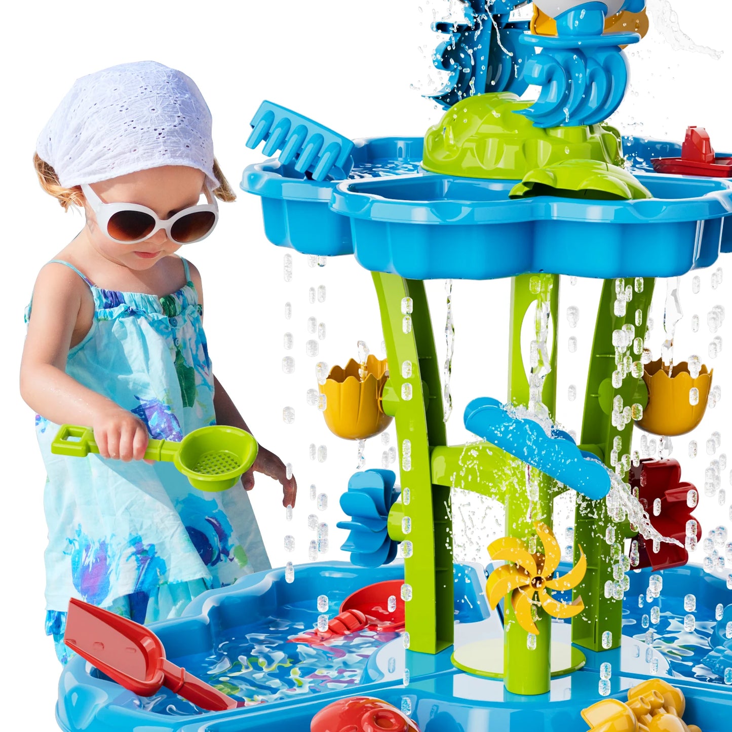 Kids Splash Sand & water table, Splash Tower, Water Table For Kids Beach 4 In1 Table
