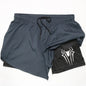 2 in 1 Men's Gym Shorts Fitness Quick Dry Sports Performance running shorts