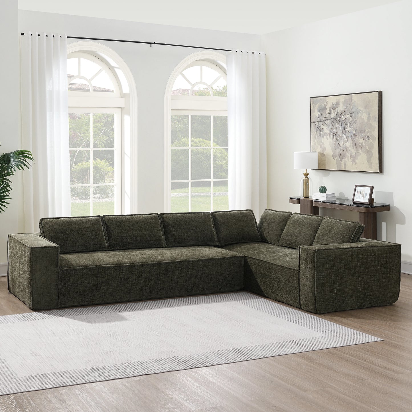 Minimalist Style Modular Sectional Sofa, seats 6 Wrinkle-resistant