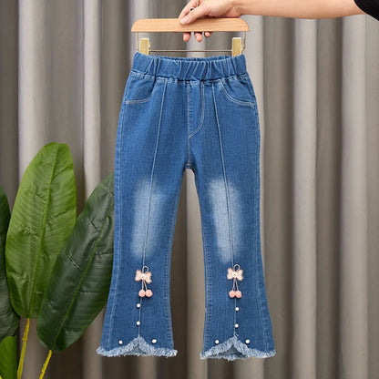 Autumn Kids Baby Girls Cowboy Pants Baby Girls Jeans Casual Girls Jeans