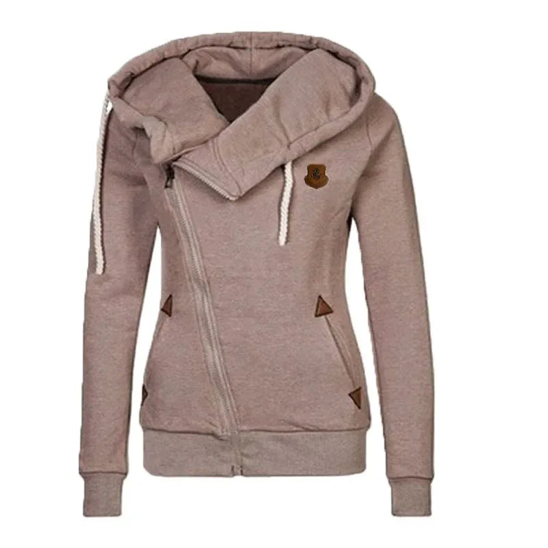 Popular Women's Clothing American Sports Cardigan Side Zipper Hooded Sweatshirt Jacket