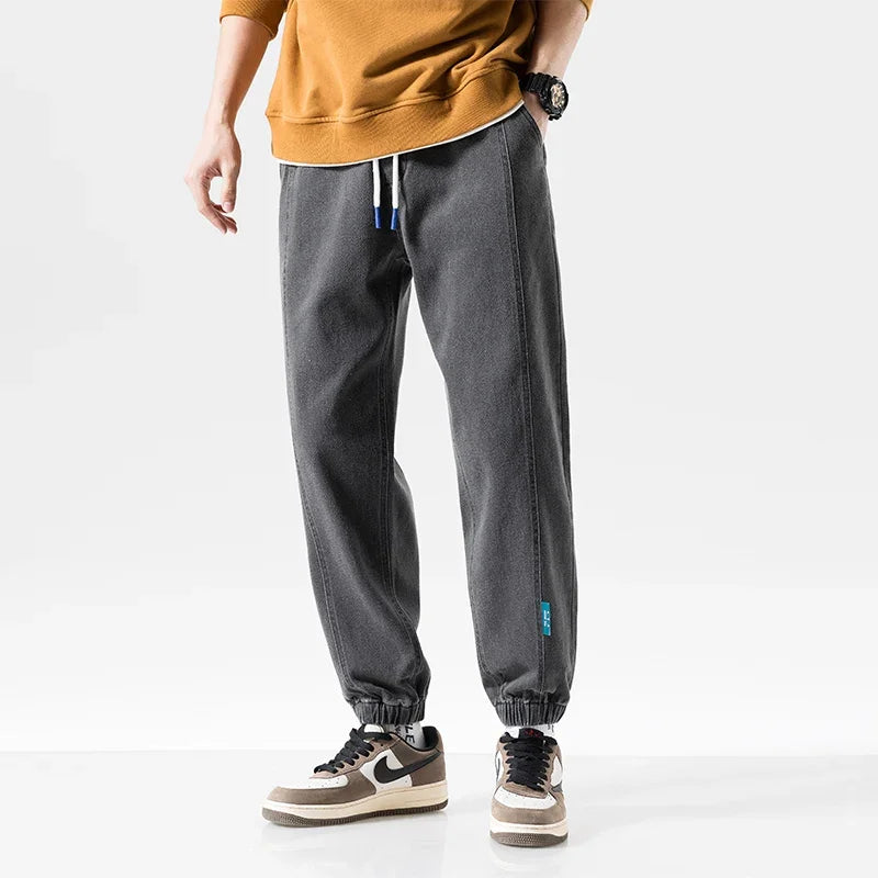 Spring Summer Black Blue Baggy Jeans Men Streetwear Denim Joggers Casual Jean Trousers