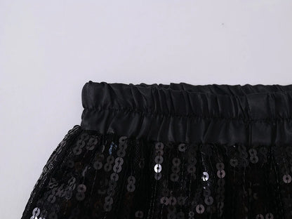 Girls' Tassel Sequined Half Skirt  New Children's Light Luxury Fashionable A-line Skirt