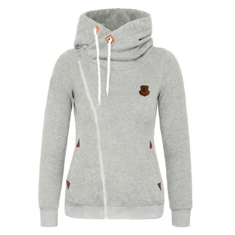 Popular Women's Clothing American Sports Cardigan Side Zipper Hooded Sweatshirt Jacket