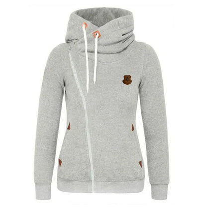 Popular Women's Clothing American Sports Cardigan Side Zipper Hooded Sweatshirt Jacket