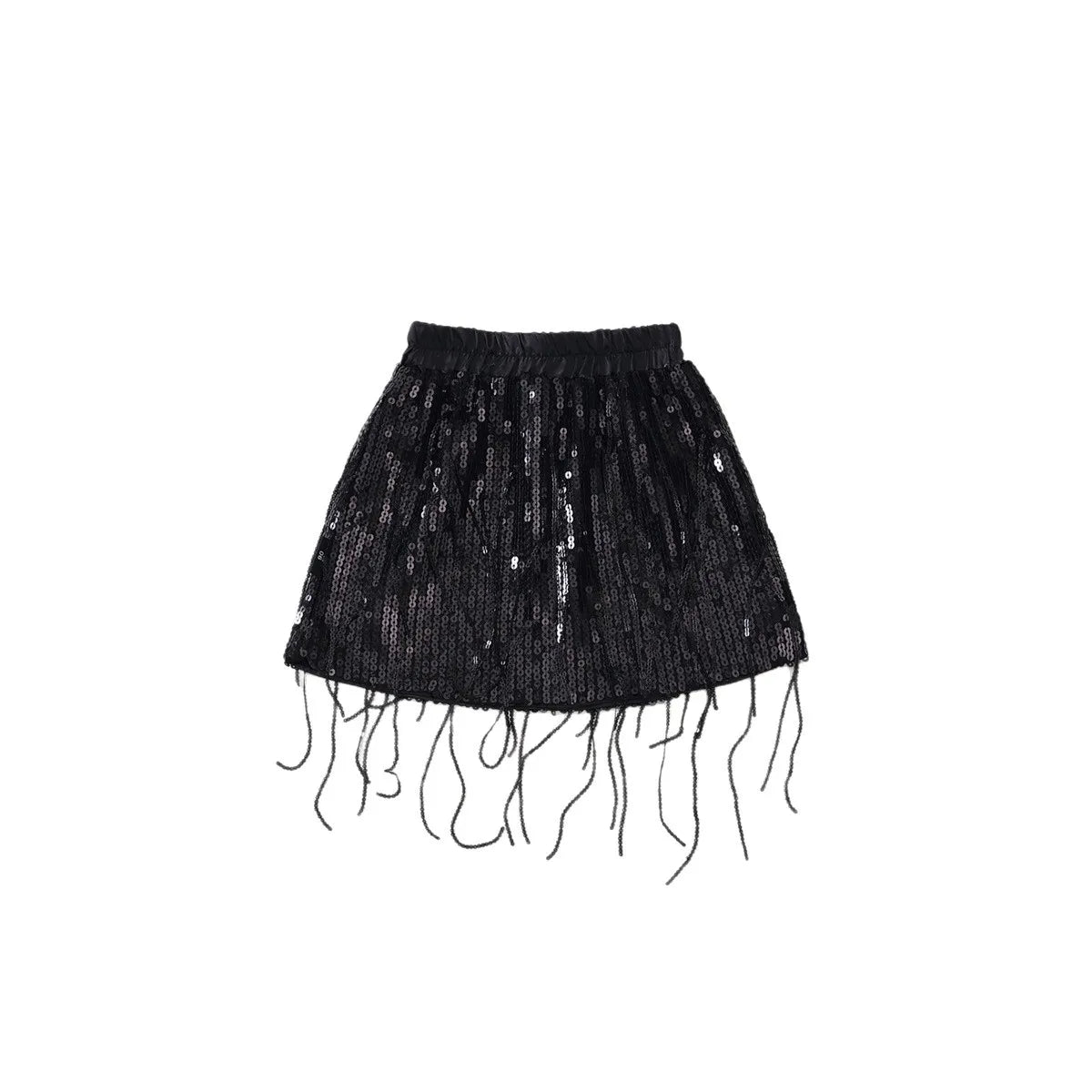 Girls' Tassel Sequined Half Skirt  New Children's Light Luxury Fashionable A-line Skirt