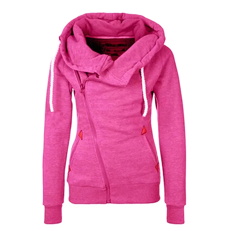 Popular Women's Clothing American Sports Cardigan Side Zipper Hooded Sweatshirt Jacket