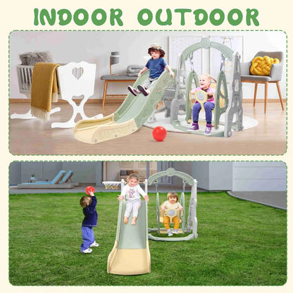 4in1 Slide & swing set Fully Enclosed Pedal Enhanced Safety Easy Set Up Playground