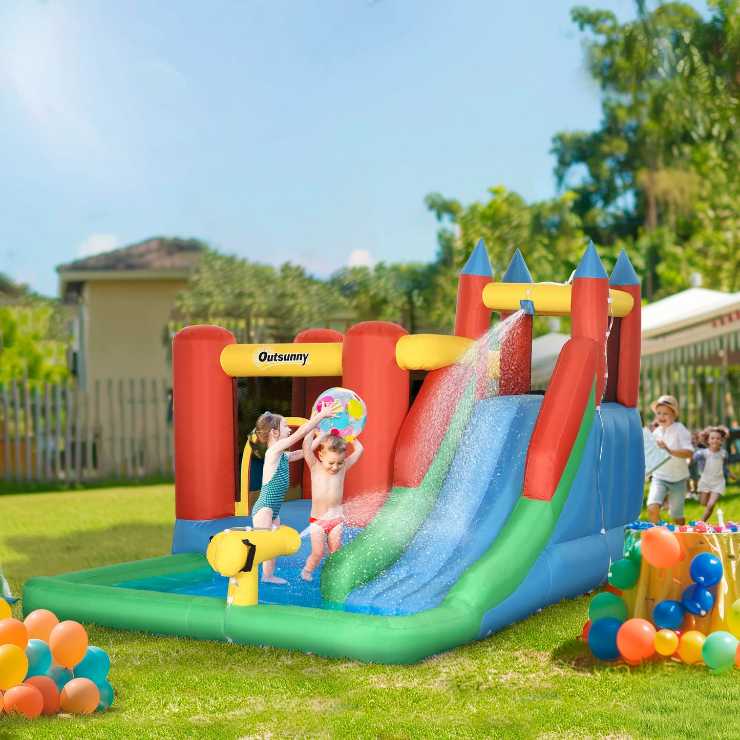 130" X 96.5" X 84.75" Inflated Castle for Climbing, Bouncing, & Sliding