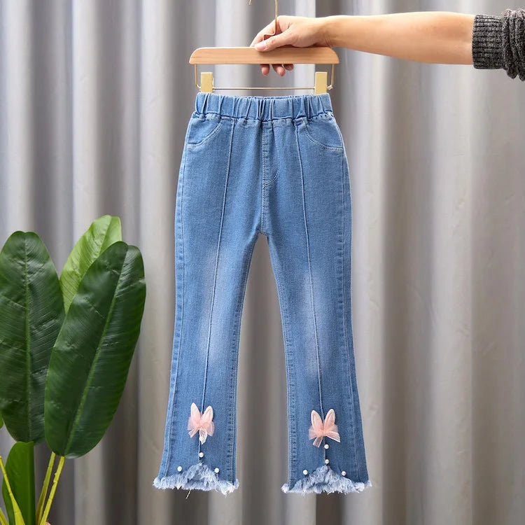 Autumn Kids Baby Girls Cowboy Pants Baby Girls Jeans Casual Girls Jeans