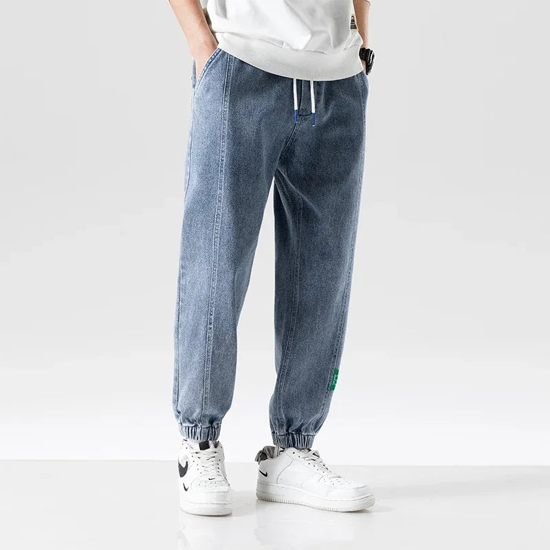 Spring Summer Black Blue Baggy Jeans Men Streetwear Denim Joggers Casual Jean Trousers