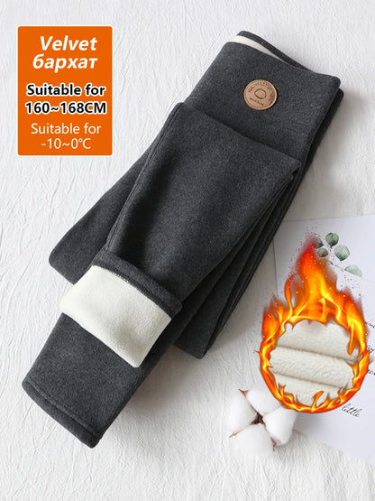 Women's Warm Leggings Soft with Fleece Thermal Pants Gray High Waist Leggings Skinny Thick Velvet Winter Leggings