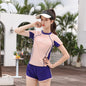Girls Swimsuit 2 Piece Short Sleeve Swimming Suit  Boys shorts Swimwear Sports Teenagers