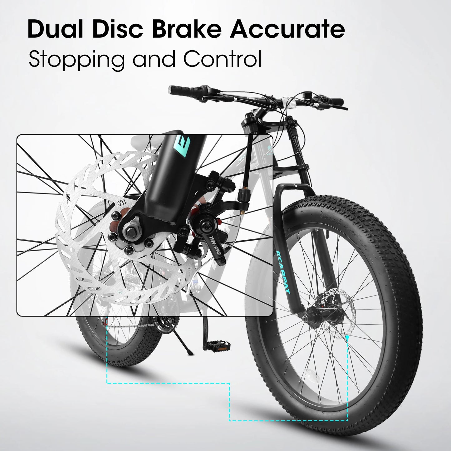26 inch Mountain Bike,  21 Speeds, Drivetrain with Disc-Brake , 26*4" Fat tire Bike for Men or Women.