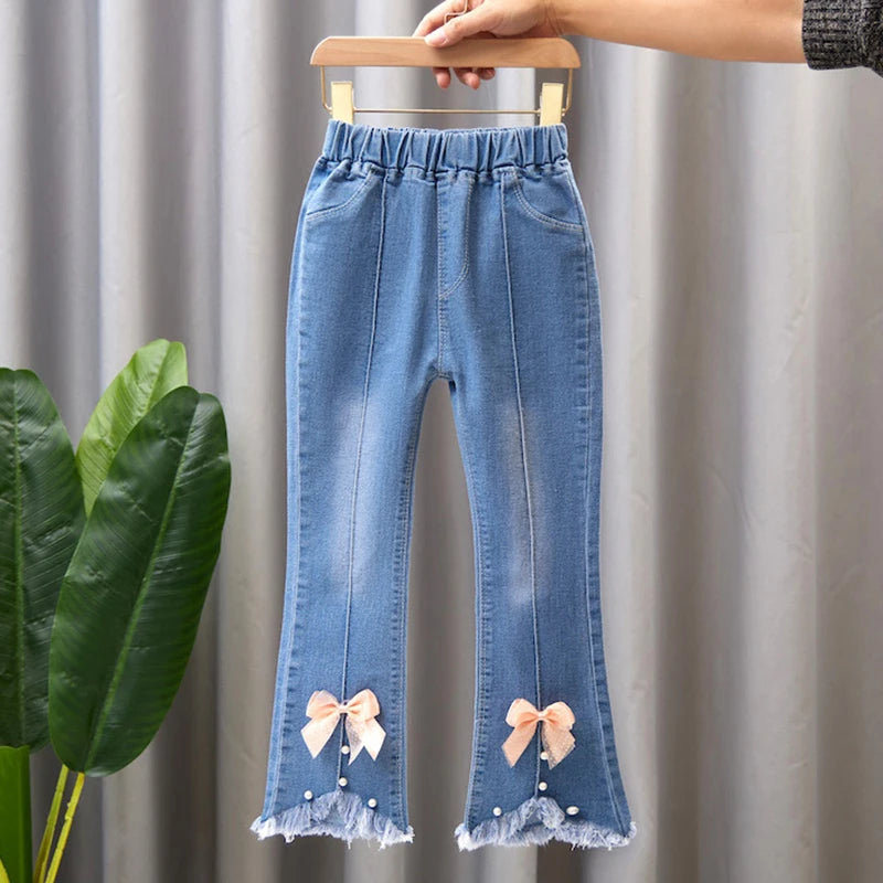 Autumn Kids Baby Girls Cowboy Pants Baby Girls Jeans Casual Girls Jeans