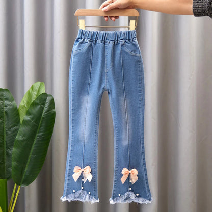Autumn Kids Baby Girls Cowboy Pants Baby Girls Jeans Casual Girls Jeans