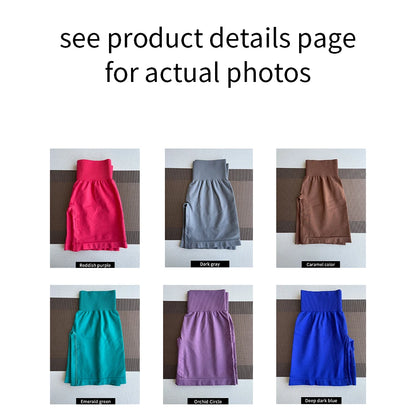 Spandex Solid Seamless Shorts Women  Workout Tights Fitness Yoga Pants