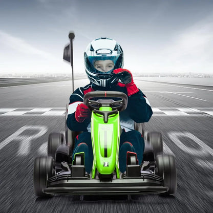 Electric Drift Kart Car, 24V Outdoor Ride on Toy, Crazy Cart for Kids 6+ Years Old