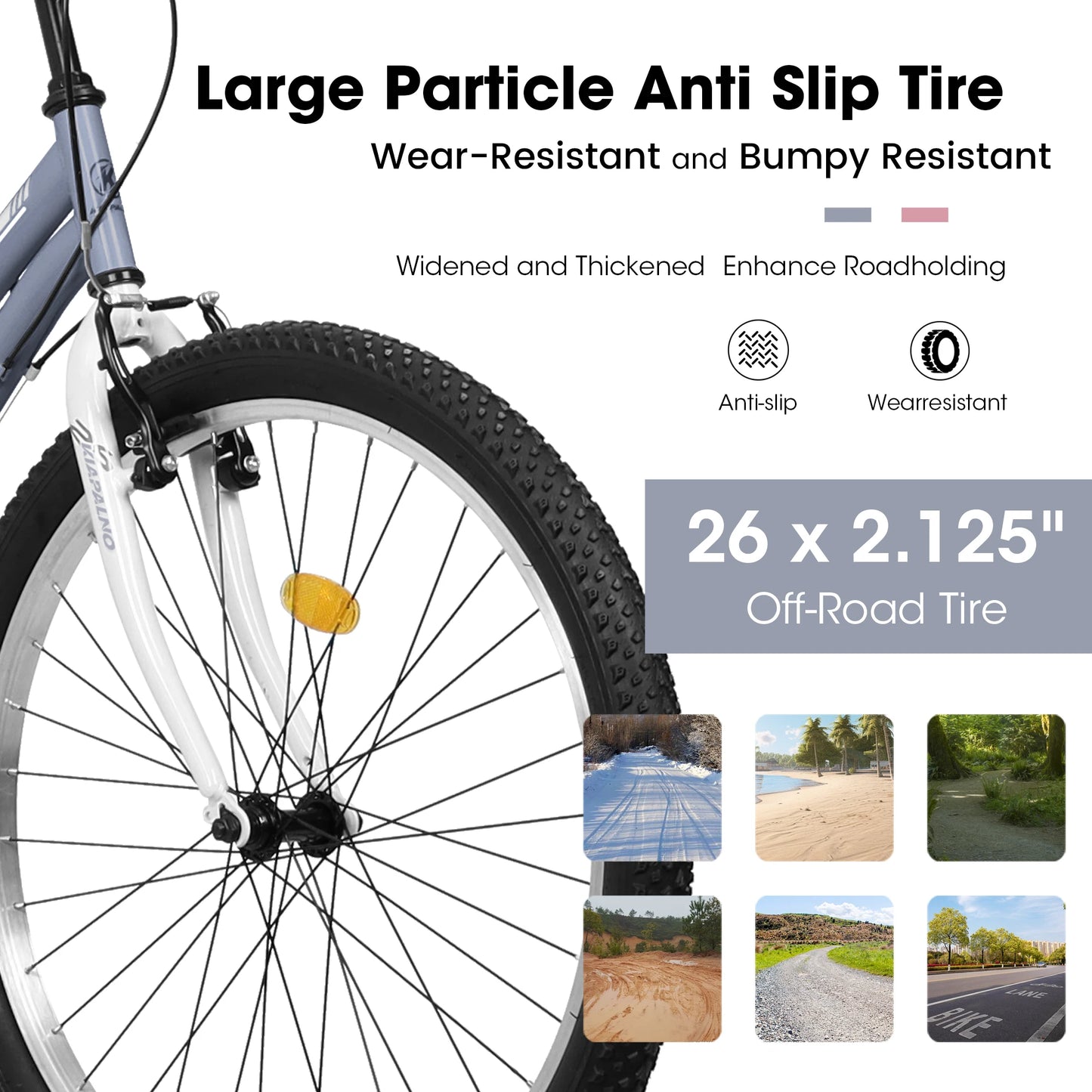 Womens 26 Inch Mountain Bike, 21 Speed Outdoor Cycling Bike