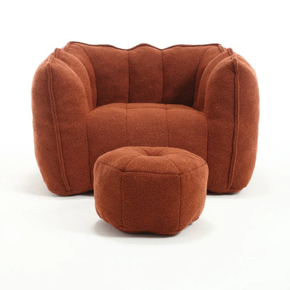 Soft Bean Bag Chair for living room and bedroom, comfortable Square Lazy Sofa with Footstool