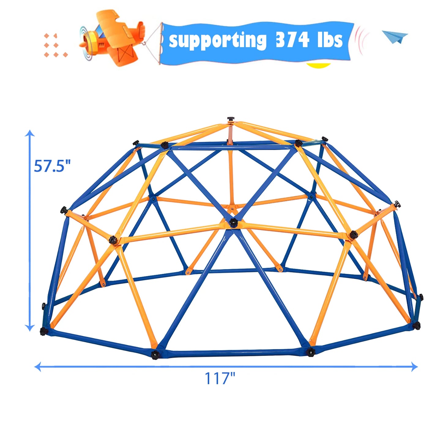 Outdoor Dome Climber, Monkey Bars Climbing Tower, Jungle Gym Playground for Kids Aged 3-10