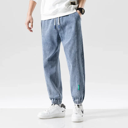 Spring Summer Black Blue Baggy Jeans Men Streetwear Denim Joggers Casual Jean Trousers