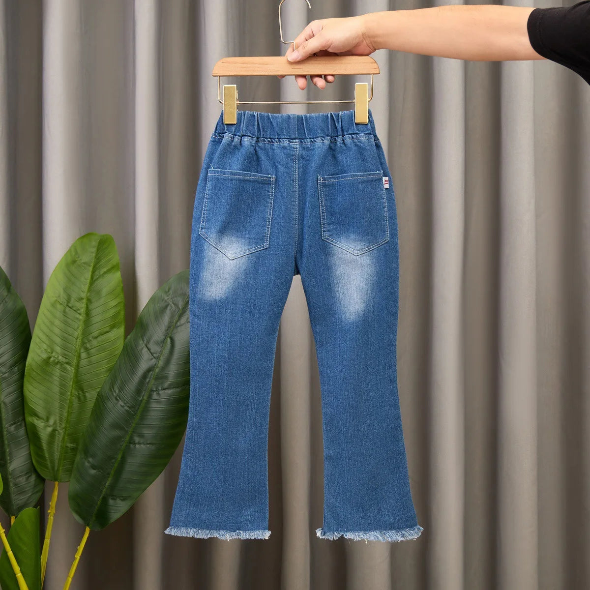 Autumn Kids Baby Girls Cowboy Pants Baby Girls Jeans Casual Girls Jeans