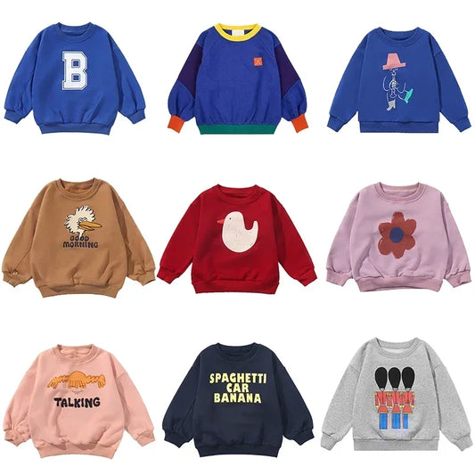 Children's Spring Autumn Hoodie Cartoon Print Unisex Sweatshirts