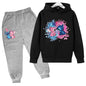 Pink Children Hoodie Stitch Cartoon Print Sweatshirt +Pants Boys Girls Toddler age 3-12 Girls
