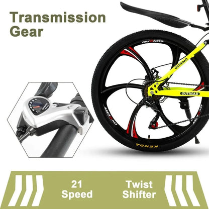 Mountain Bike, 21-Speed High Adult, 26-inch Durable Tires