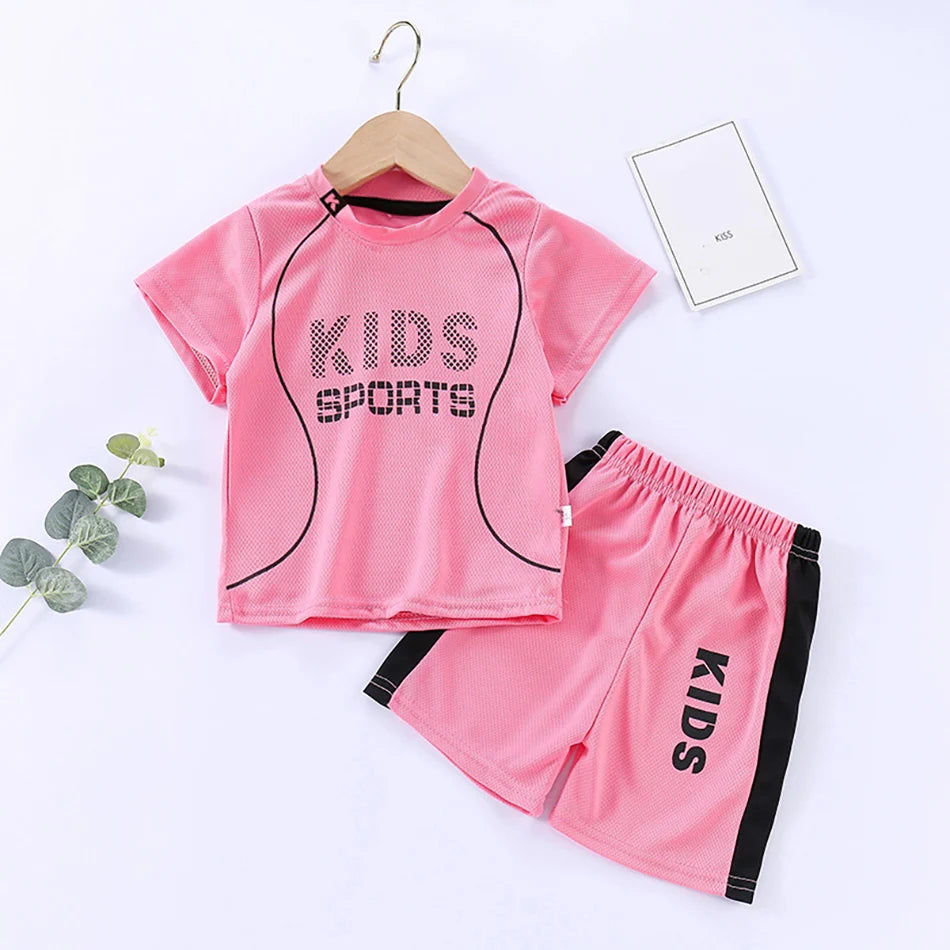 1-12 Years Old Quick Drying and Breathable Children's Sportswear Set Children's Pure Color Ball Clothing Set Children's Sets