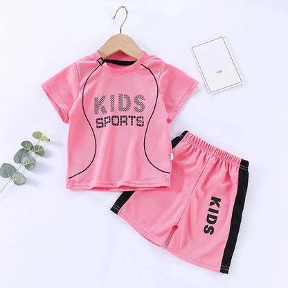 1-12 Years Old Quick Drying and Breathable Children's Sportswear Set Children's Pure Color Ball Clothing Set Children's Sets
