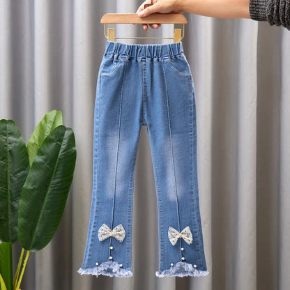 Autumn Kids Baby Girls Cowboy Pants Baby Girls Jeans Casual Girls Jeans